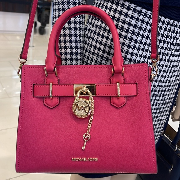 Michael Kors Hamilton Small Satchel Shoulder Crossbody Bag 
Electric Pink 
NWT - Picture 7 of 16